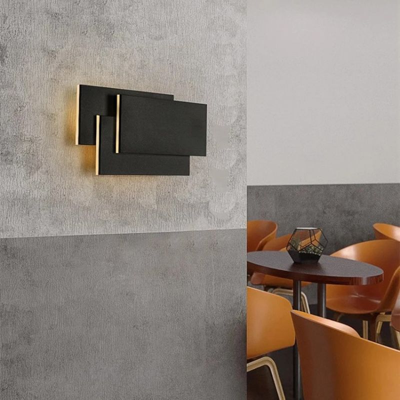 Luminária Arandela de Parede em Níveis Efeito 3D Monare LEDZ – Retangular/Circular - Preto/Branco