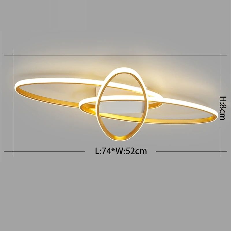 Lustre Luminária de Teto Elipse Minimalista Com Controle Remoto e App para Celular