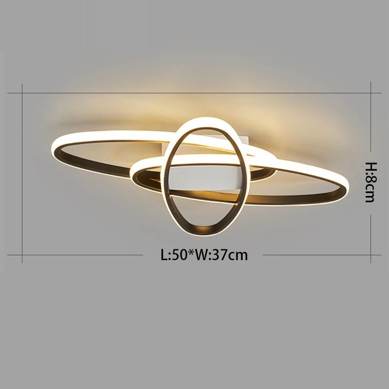 Lustre Luminária de Teto Elipse Minimalista Com Controle Remoto e App para Celular