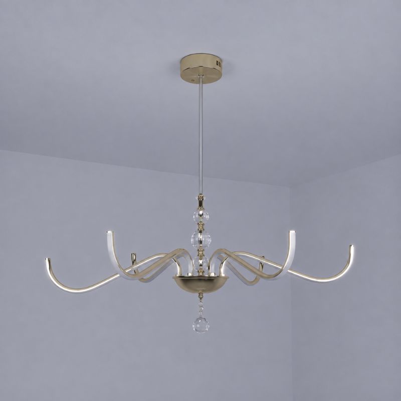 Lustre Pendente Escultural de Luxo Orgânico Opere Coroa LEDZ - Preto / Prata / Dourado