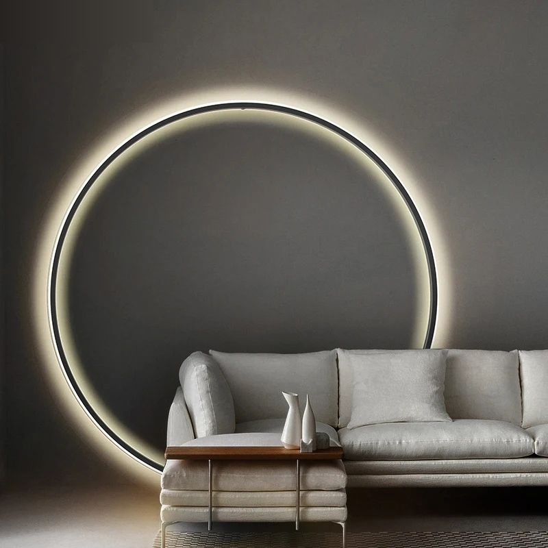 Luminária Arandela de Parede Moderna Circular Led - 80cm