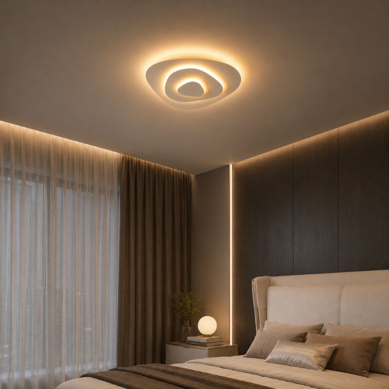 Lustre Luminária de Teto Plafon Minimalista Orgânico Concetto LEDZ - 40cm/50cm/60cm