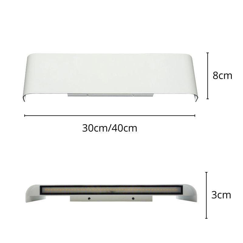 Luminária Arandela de Parede Externa à Prova D´Água IP65 Ultra Slim Axis - Branco - 30cm/40cm
