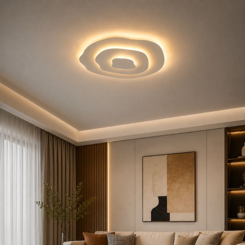 Lustre Luminária de Teto Plafon Minimalista Orgânico Concetto LEDZ - 40cm/50cm/60cm