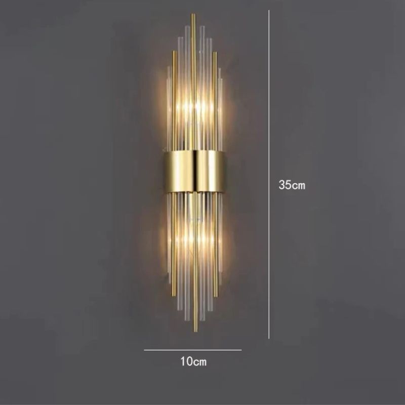 Luminária Arandela de Parede Feixes Led - Dourado/Preto - 35cm