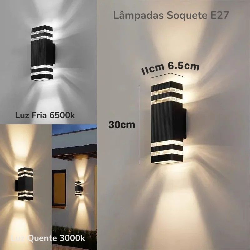Luminária Arandela de Parede Externa à Prova D´Água IP65 Urban LED - 30cm/35cm