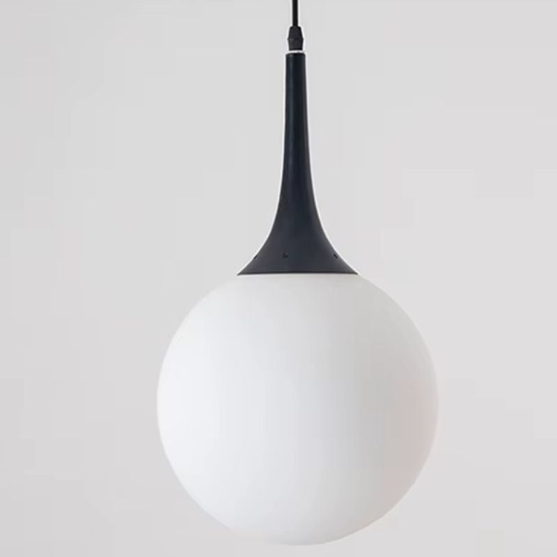 Lustre Pendente Moderno Minimalista Pingente em Globo Zarya LEDZ – Preto/Branco – 15cm/20cm/25cm
