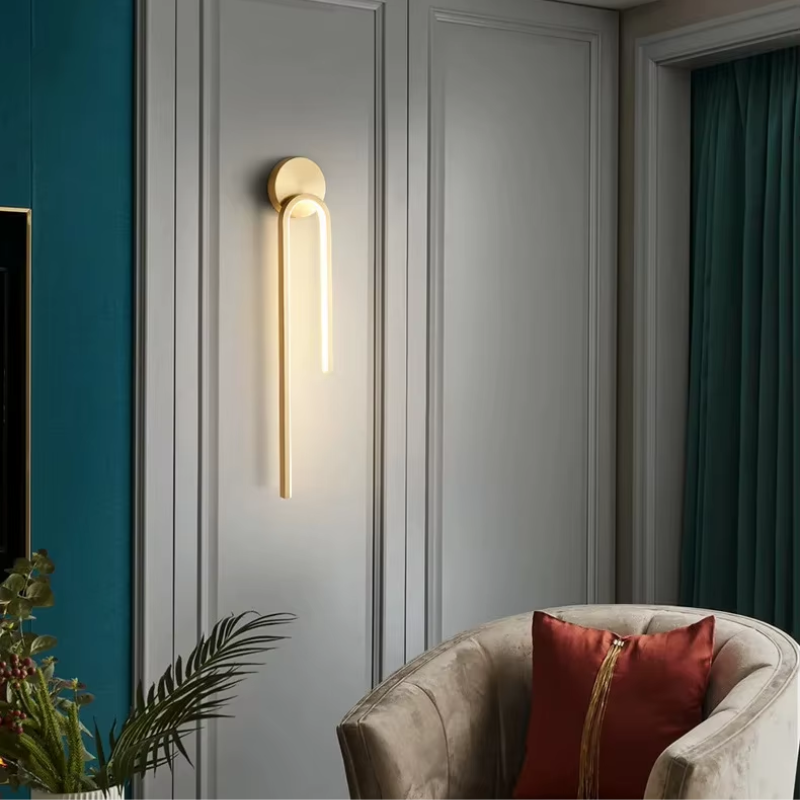 Luminária Arandela de Parede Minimalista Duetto LEDZ – Preto ou Dourado