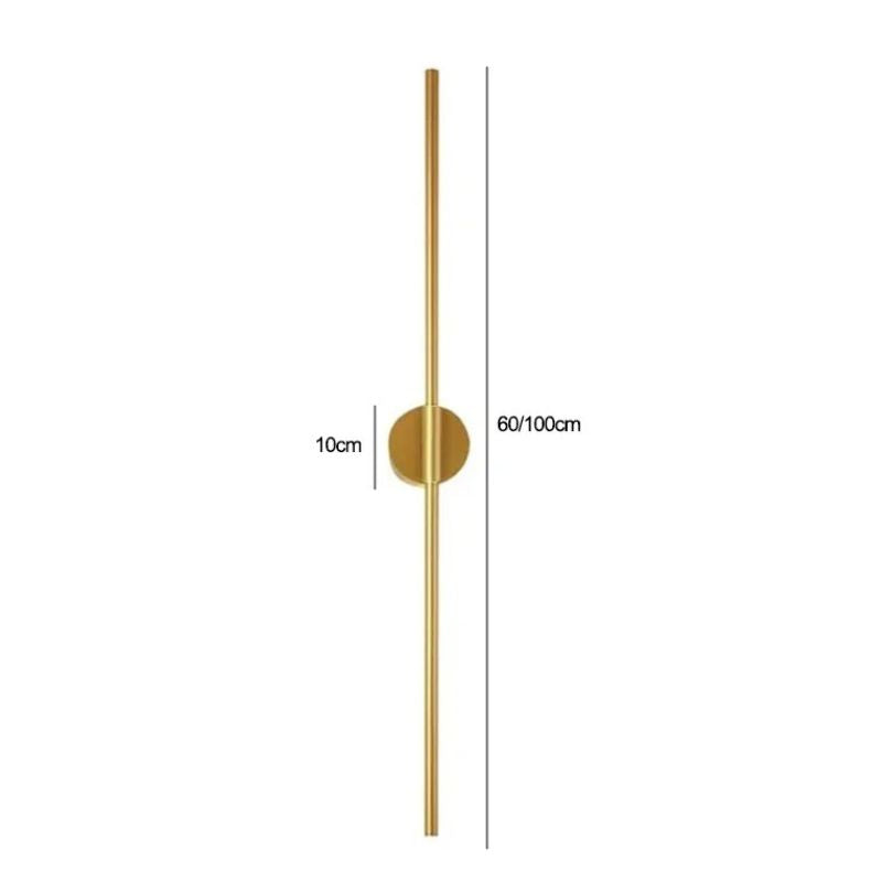 Luminária Arandela de Parede Nordico LED - Dourado/Preto - 60cm/100cm
