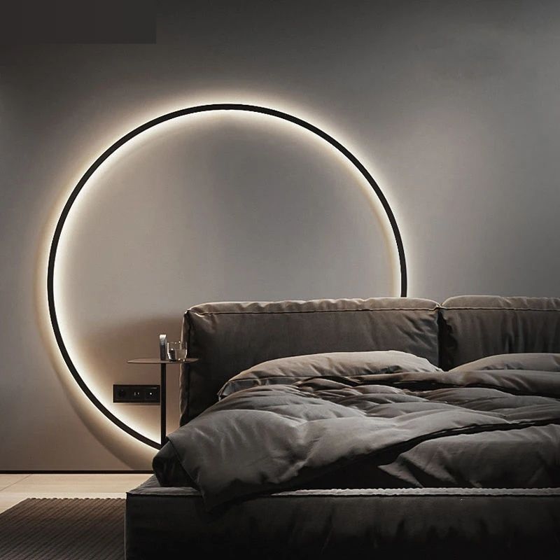 Luminária Arandela de Parede Moderna Circular Led - 80cm