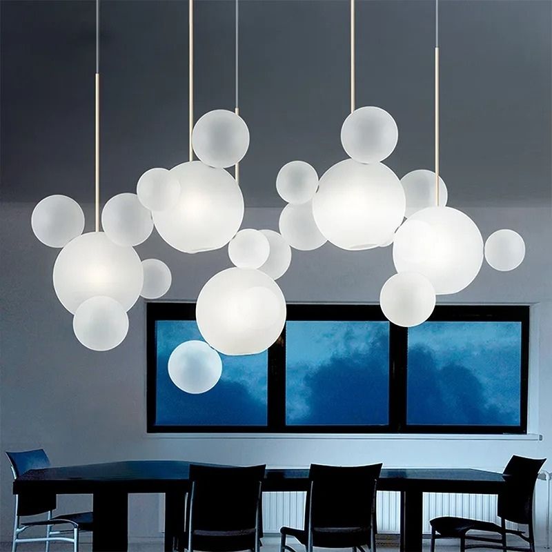 Lustre Pendente Design Italiano Vetro a Bolle Led - 1 Bolha / 4 Bolhas / 6 Bolhas