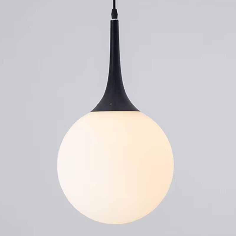 Lustre Pendente Moderno Minimalista Pingente em Globo Zarya LEDZ – Preto/Branco – 15cm/20cm/25cm