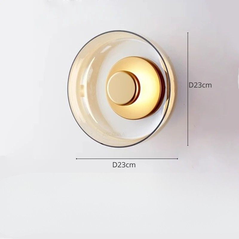 Luminária Arandela de Parede Design Italiano Mezza Luna LEDZ – Transparente/Âmbar/Fumê