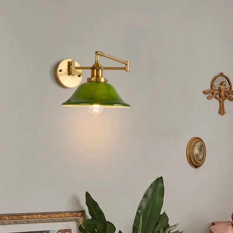 Luminária Arandela de Parede Articulada Vintage Retrô Lumière LEDZ – Âmbar / Transparente / Verde