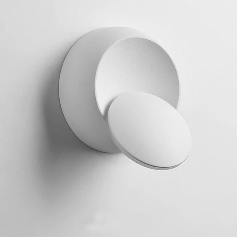 Luminária Arandela de Parede Moderna Minimalista Rotacionável Orbit LEDZ – Preta/Branca – 14cm