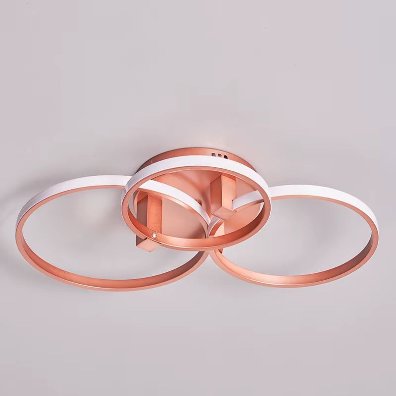 Lustre Luminária de Teto Minimalista Circular/Quadrado Rose Gold Vittara LEDZ – Com Controle Remoto e App de Celular