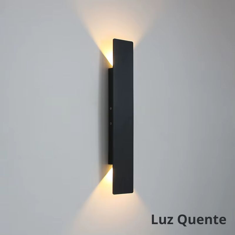 Luminária Arandela de Parede Externa à Prova D´Água IP65 Vector LED - Branco/Preto - 20,5cm/41cm
