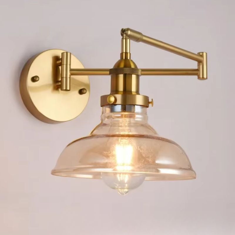 Luminária Arandela de Parede Articulada Vintage Retrô Lumière LEDZ – Âmbar / Transparente / Verde