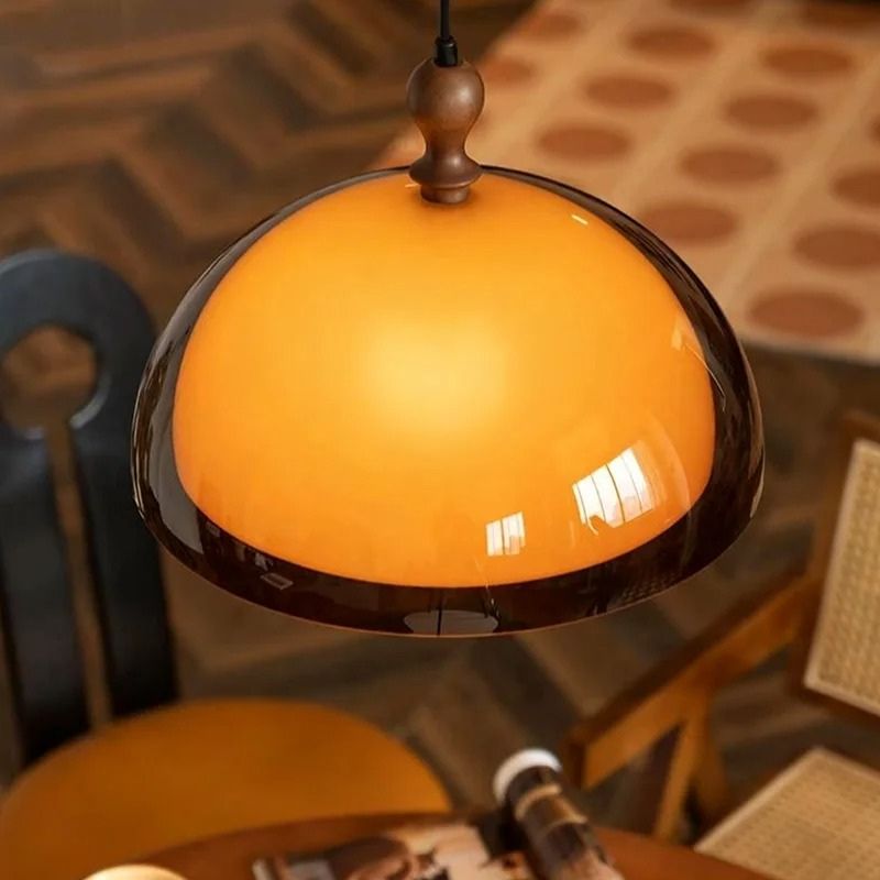 Lustre Pendente com Braço Articulado Estilo Bauhaus Dessau LEDZ – Âmbar Translúcido 35cm