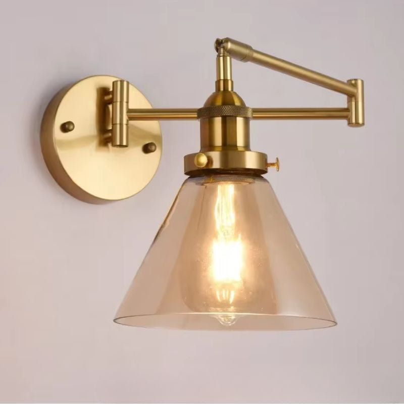 Luminária Arandela de Parede Articulada Vintage Retrô Lumière LEDZ – Âmbar / Transparente / Verde