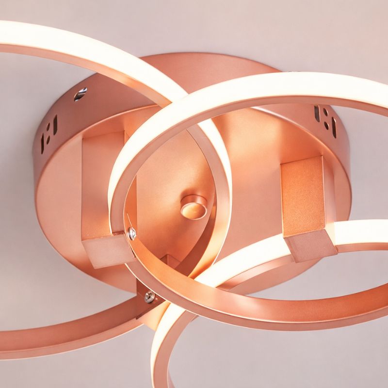 Lustre Luminária de Teto Minimalista Circular/Quadrado Rose Gold Vittara LEDZ – Com Controle Remoto e App de Celular