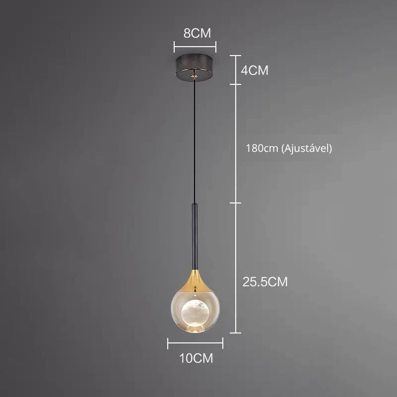 Lustre Pendente de Luxo Lunaire LEDZ