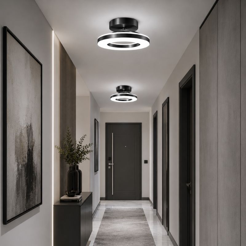 Luminária de Teto Plafon Circular Lumina LEDZ – Dourado/Preto – 20cm/30cm