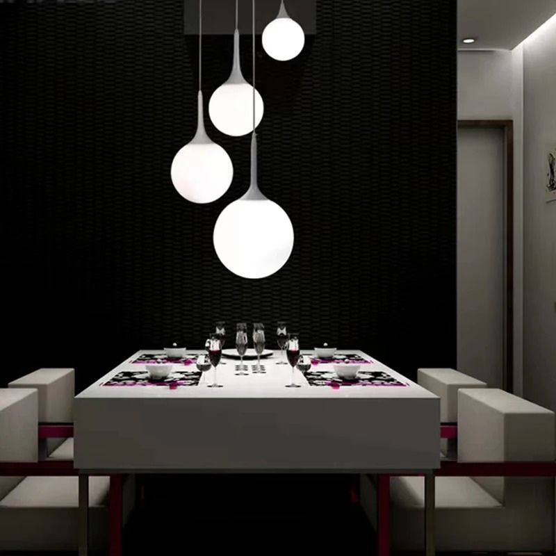 Lustre Pendente Moderno Minimalista Pingente em Globo Zarya LEDZ – Preto/Branco – 15cm/20cm/25cm