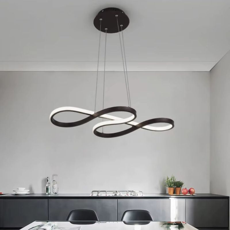 Lustre Pendente Minimalista Orgânico Nature LEDZ - Preto / Branco / Dourado – 75cm / 92cm