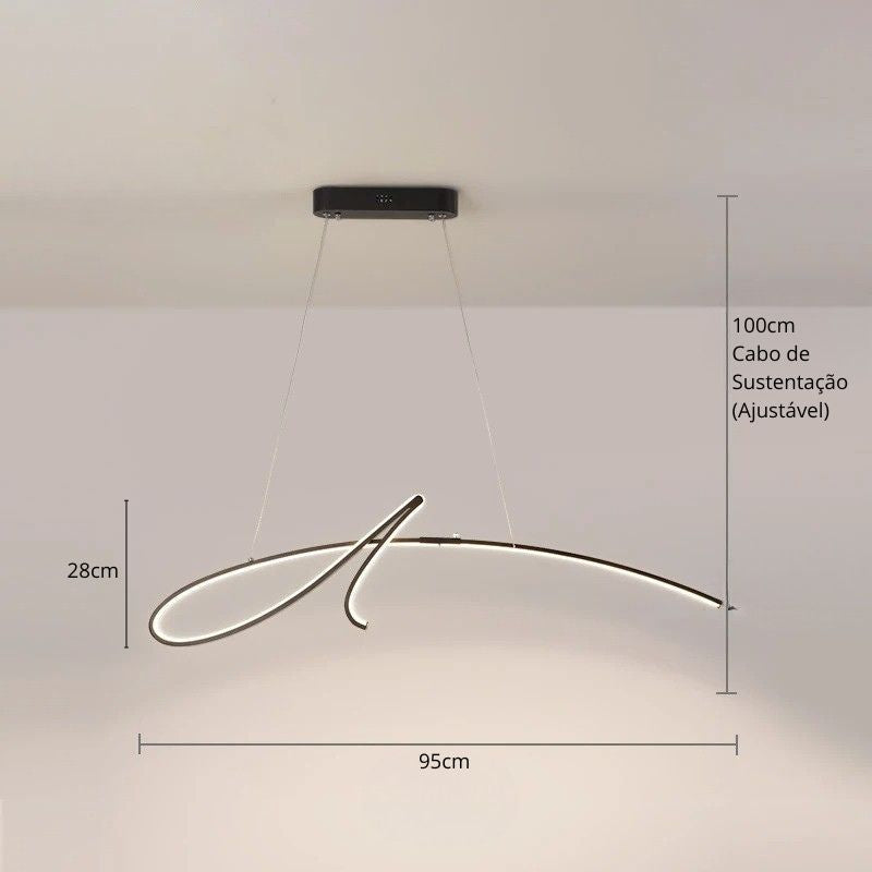 Lustre Pendente Moderno Minimalista Inteligente Signature LEDZ – Compatível com ALEXA / Google Smart Home