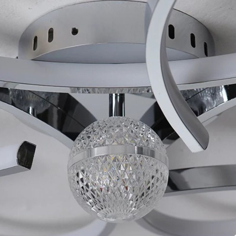 Lustre Luminária de Teto Plafon de Luxo Fiorenza LEDZ - Dourado/Prata/Preto - 60cm