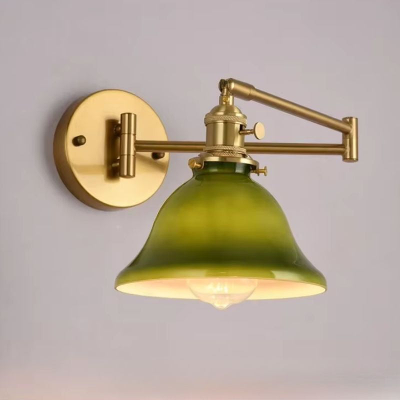 Luminária Arandela de Parede Articulada Vintage Retrô Lumière LEDZ – Âmbar / Transparente / Verde