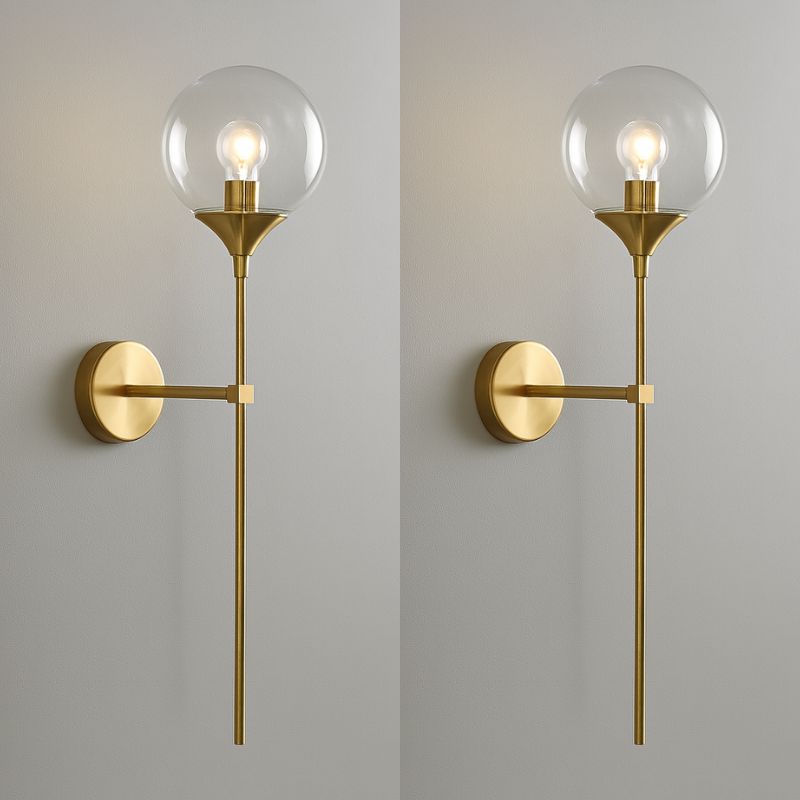 Luminária Arandela de Parede Estilo Clássico Royale LEDZ - Prata / Dourado - 60cm