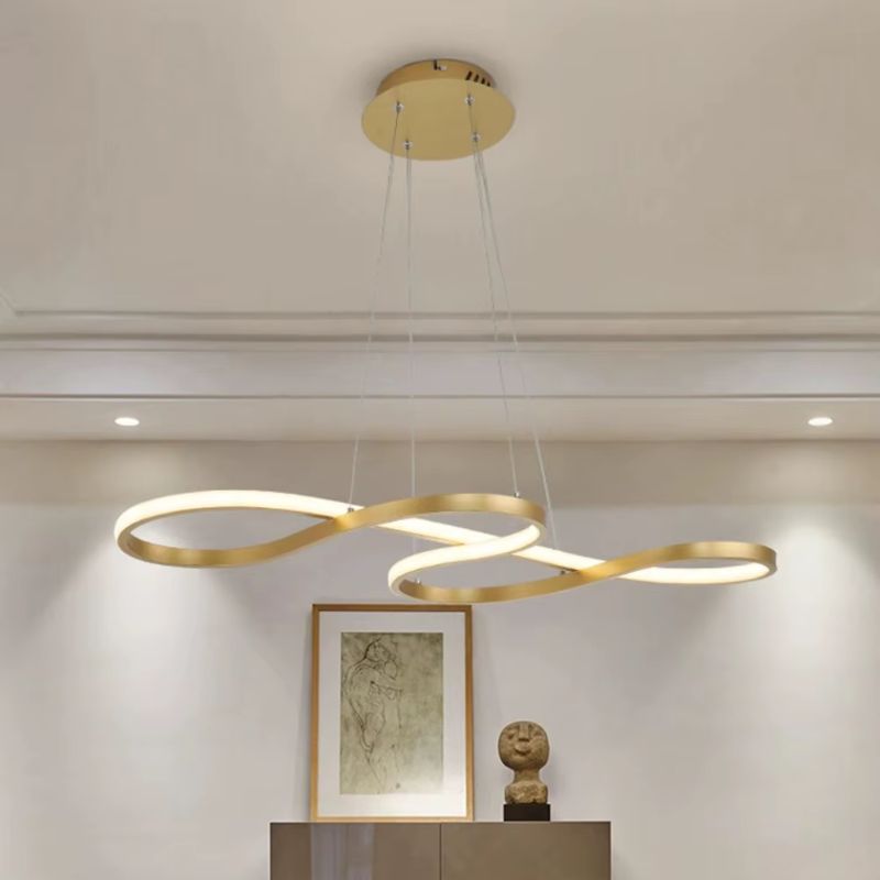 Lustre Pendente Minimalista Orgânico Nature LEDZ - Preto / Branco / Dourado – 75cm / 92cm