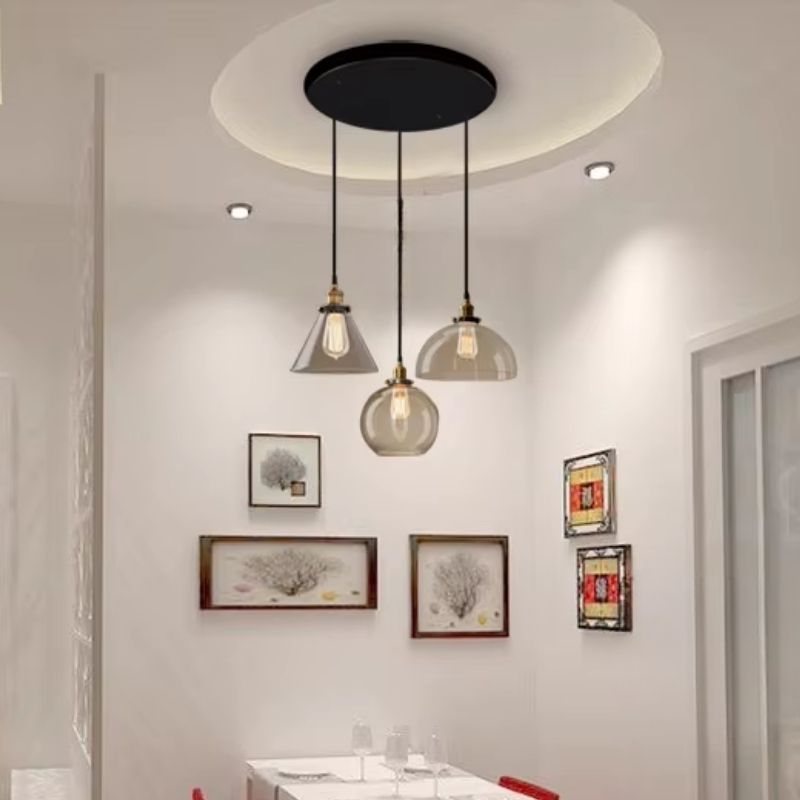 Lustre Pendente Vintage Retrô Lumière LEDZ - Fumê / Âmbar / Transparente