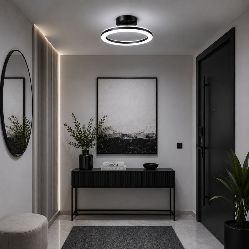 Luminária de Teto Plafon Circular Lumina LEDZ – Dourado/Preto – 20cm/30cm