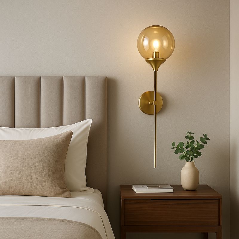 Luminária Arandela de Parede Estilo Clássico Royale LEDZ - Prata / Dourado - 60cm