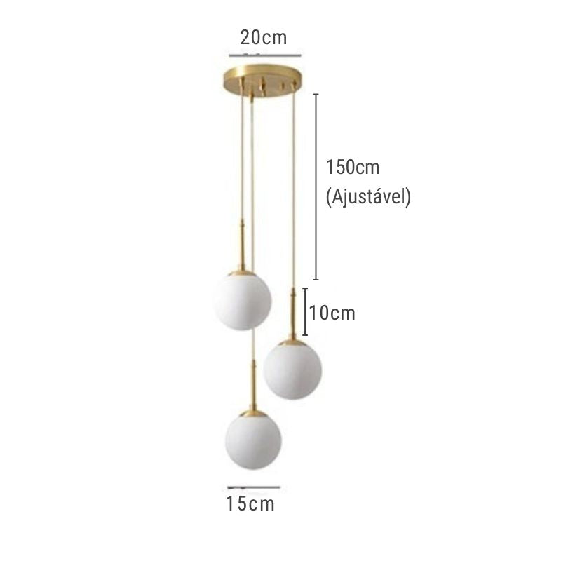 Lustre Pendente Moderno Jabuticaba Pingente Imperiale LEDZ – 1 Globo / 2 Globos / 3 Globos
