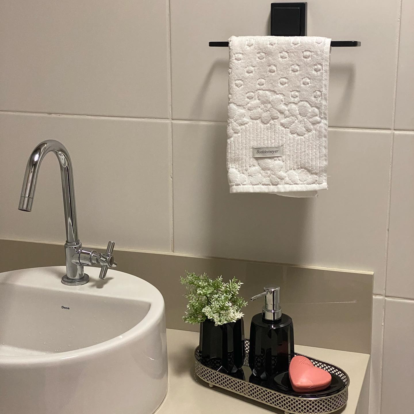 Kit Banheiro Conjunto Banho Fold Preto 3 Peças