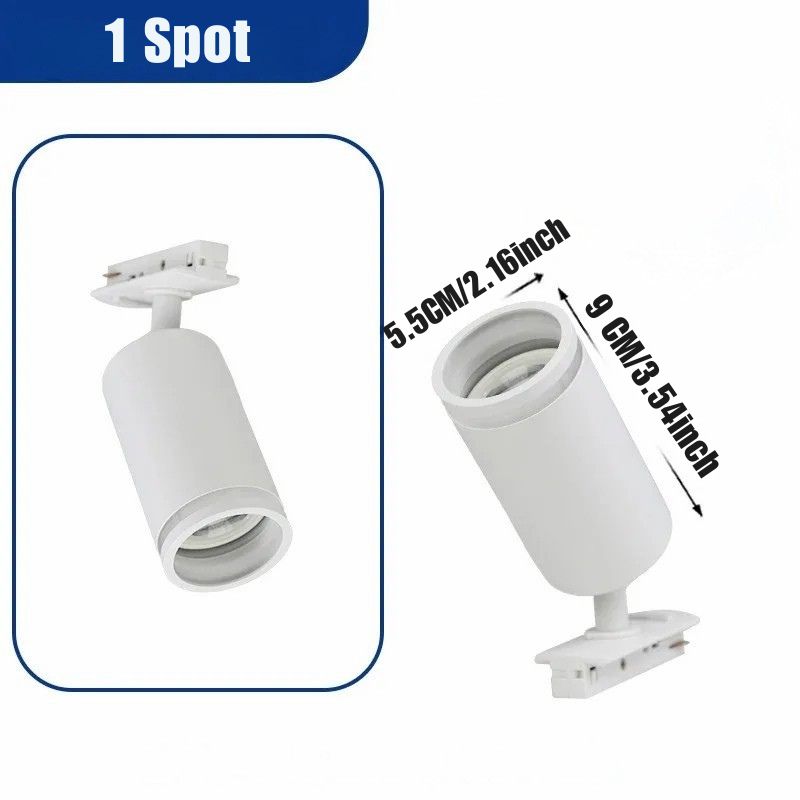 Luminária Trilho de Teto Eletrificado Modular Com Spots Ajustáveis, GU10, LEDZ - Preto/Branco
