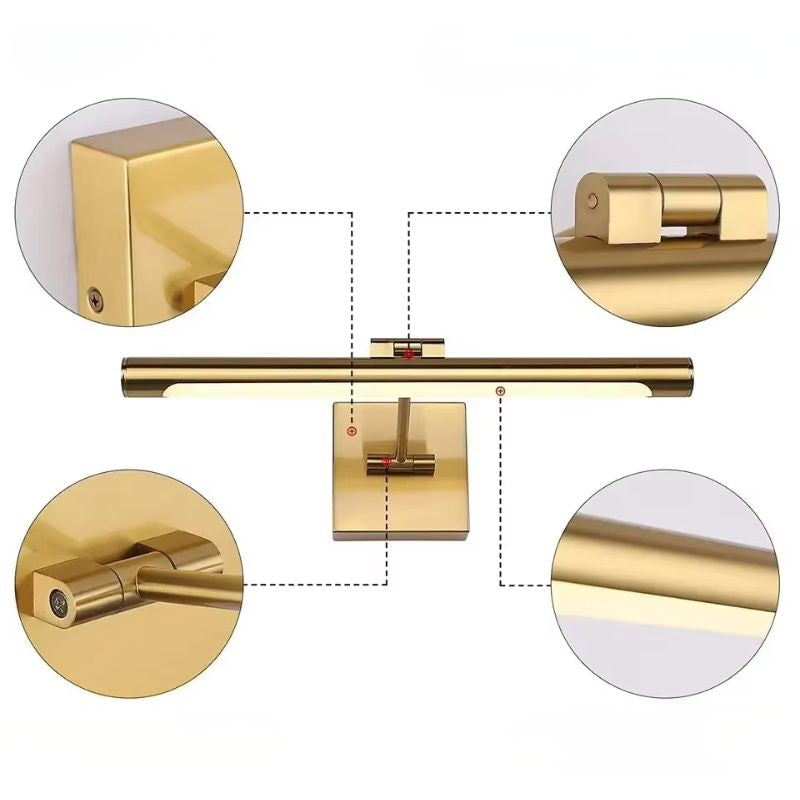 Luminária Arandela de Parede Slim Para Banheiro Regulável Varese LEDZ – Dourado / Prata / Preto – 40cm / 55cm