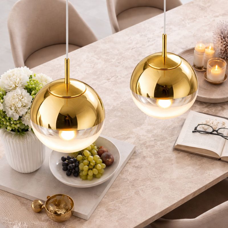 Lustre Pendente de Luxo Minimalista Orion LEDZ – Dourado/Prata/Rose Gold – 15cm/20cm