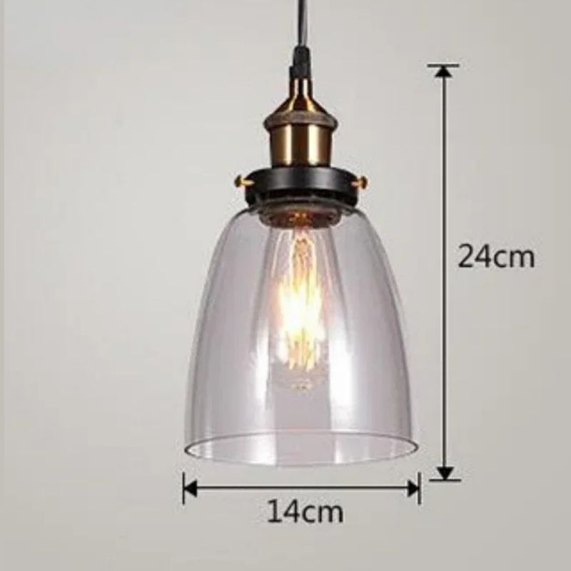 Lustre Pendente Vintage Retrô Lumière LEDZ - Fumê / Âmbar / Transparente