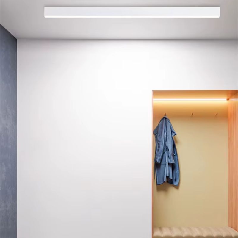Luminária de Teto Plafon Linea Slim Ledz - 50cm/80cm - Preto/Branco