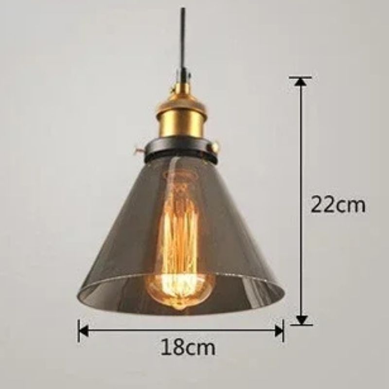 Lustre Pendente Vintage Retrô Lumière LEDZ - Fumê / Âmbar / Transparente