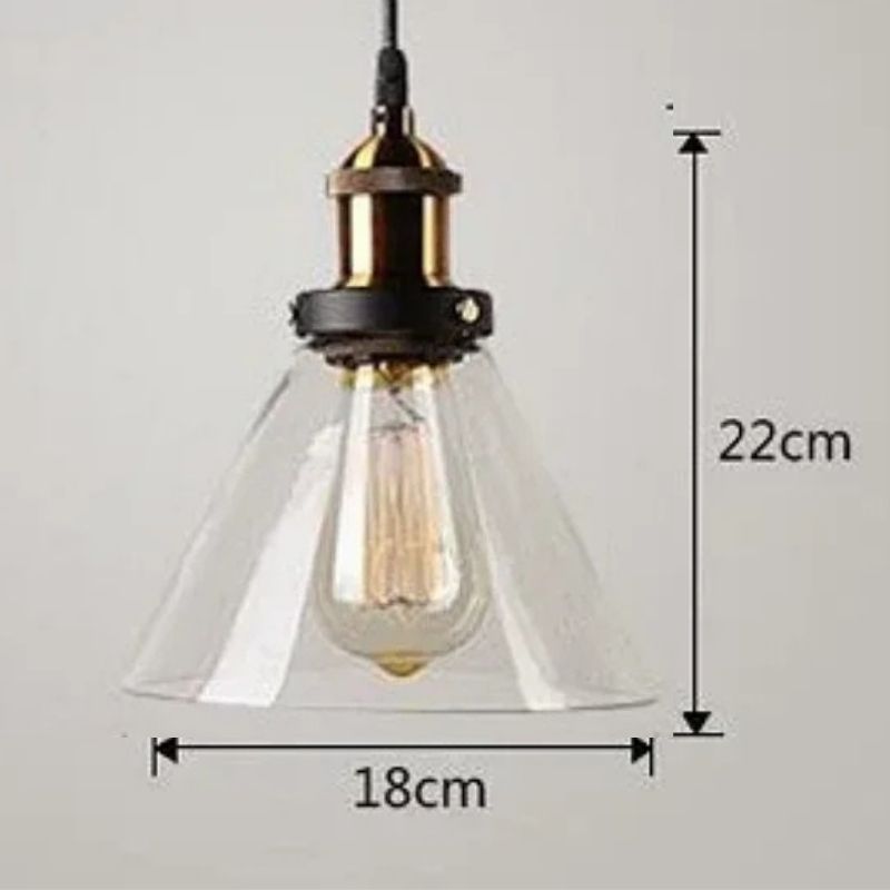 Lustre Pendente Vintage Retrô Lumière LEDZ - Fumê / Âmbar / Transparente