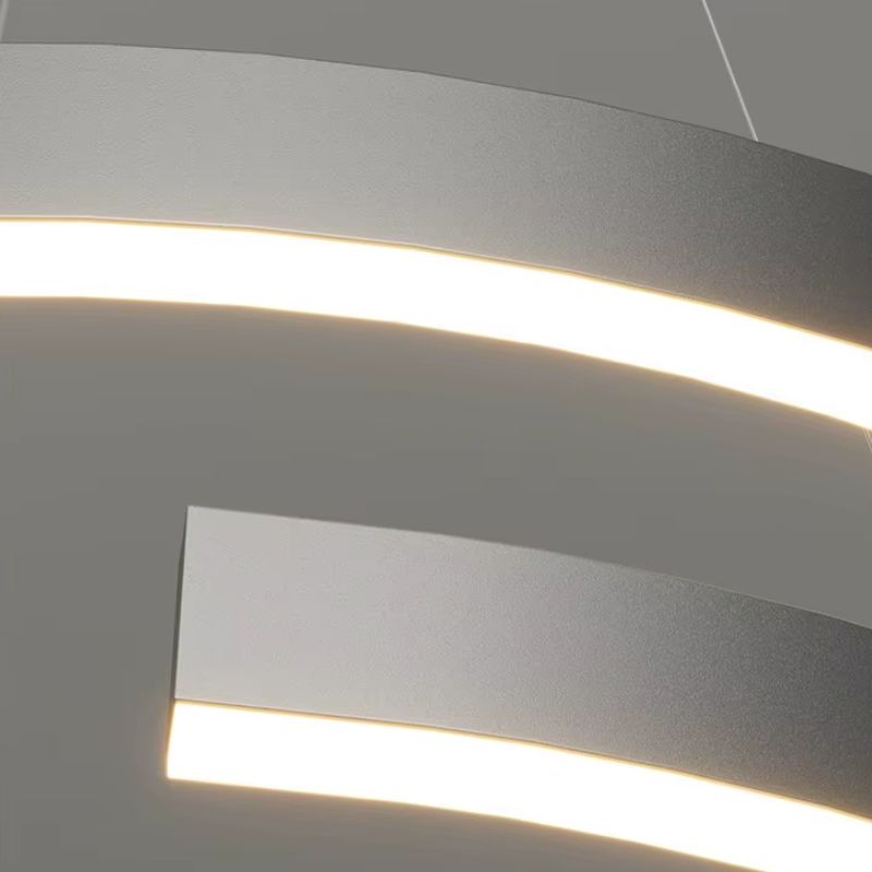 Lustre Pendente Minimalista Circular Orgânico Orbe LEDZ – Preto/Branco – 50cm/60cm/80cm