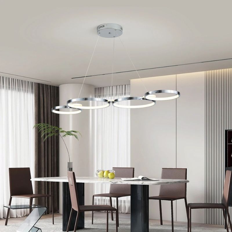 Lustre Pendente Minimalista Orgânico Firenze LEDZ – Dourado/Prata/Preto – 107cm