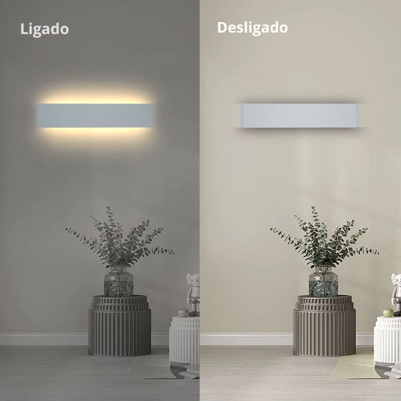 Luminária Arandela de Parede Externa à Prova D´Água IP65 Ultra Slim Axis - Branco - 30cm/40cm
