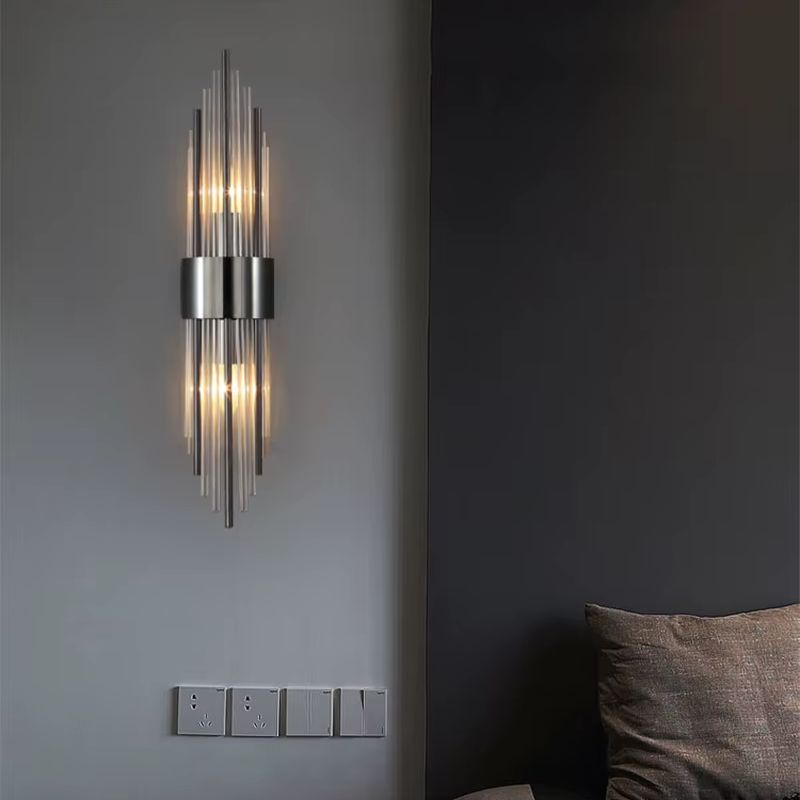 Luminária Arandela de Parede Feixes Led - Dourado/Preto - 35cm